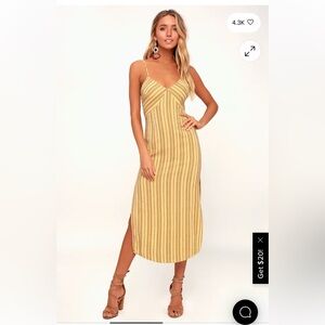 Lulus Striped Yellow Maxi Dress